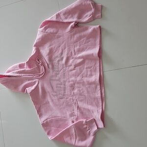 Von Dutch Pink Rhinestone Logo Cropped Hoodie